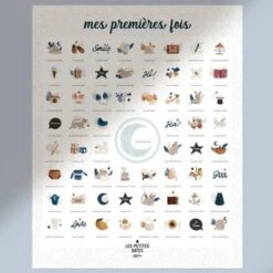 Affiche Mes Premières Fois Souris Cobalt Maman Et Papa (40 X 50 Cm)