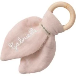 Anneau De Dentition En Bois Beige (rosé Personnalisable)