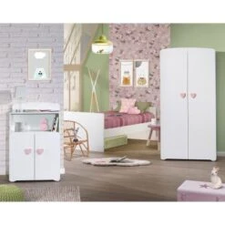 Bébé Rêves Promos Magasin -Bébé Rêves Promos Magasin armoire 2 portes new basic boutons coeur rose 2