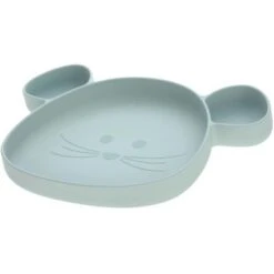 LÄSSIG Assiette à Compartiments En Silicone Souris Vert D'eau Little Chums