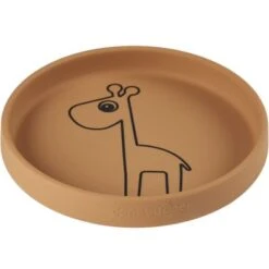 Done By Deer Assiette En Silicone Jaune Raffi La Girafe