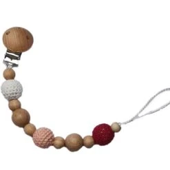 Attache Sucette En Bois Yoyo Rose