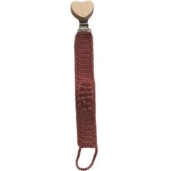 Attache Sucette En Crochet Bordeaux