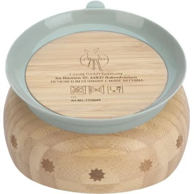 LÄSSIG Bol Ventouse En Bois De Bambou Little Chums Chat 2 LÄSSIG Bol Ventouse En Bois De Bambou Little Chums Chat – Image 2