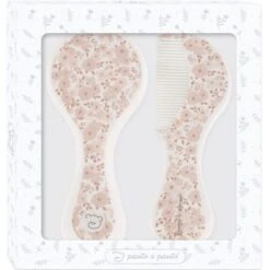 Pasito A Pasito Brosse Et Peigne Fleurs Rose -Bébé Rêves Promos Magasin brosse et peigne fleurs rose 3