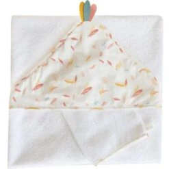 Cape De Bain Bordée Et Gant De Toilette Happy (75 X 75 Cm)