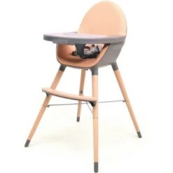 Chaise Haute évolutive Essentiel Gris Et Pêche