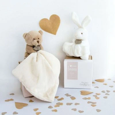 Coffret Doudou Mouchoir Ours (10 Cm) 3 Coffret Doudou Mouchoir Ours (10 Cm) – Image 3