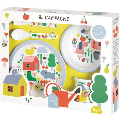 Coffret Repas En Mélamine La Campagne (5 Pièces) 4 Coffret Repas En Mélamine La Campagne (5 Pièces) – Image 4