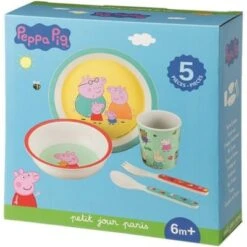 Coffret Repas En Mélamine Peppa Pig (5 Pièces) -Bébé Rêves Promos Magasin coffret repas en melamine peppa pig 5 pieces 9