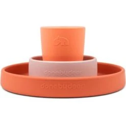 Done By Deer Coffret Repas En Silicone Happy Clouds Papaye (3 Pièces) -Bébé Rêves Promos Magasin coffret repas en silicone happy clouds papaye 3 pieces 3