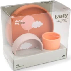 Done By Deer Coffret Repas En Silicone Happy Clouds Papaye (3 Pièces) -Bébé Rêves Promos Magasin coffret repas en silicone happy clouds papaye 3 pieces 5