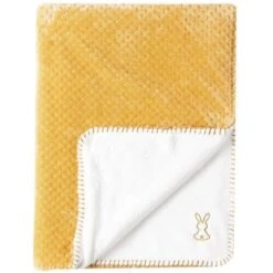 NATTOU Couverture Bébé Supersoft Lapidou Ocre Et Blanc (75 X 100 Cm)