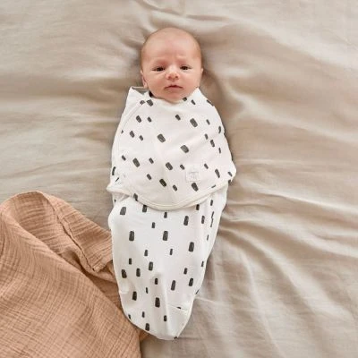 LÄSSIG Couverture D'emmaillotage Bricks Blanc Cassé (0-3 Mois) 2 LÄSSIG Couverture D'emmaillotage Bricks Blanc Cassé (0-3 Mois) – Image 2