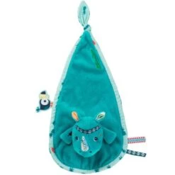 Lilliputiens Doudou Marionnette Attache Sucette Marius Le Rhinocéros