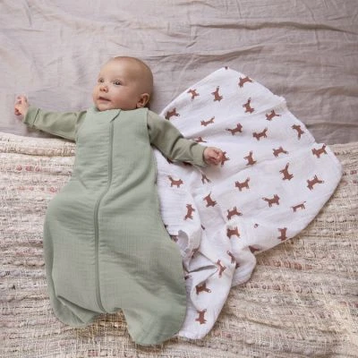 LÄSSIG Gigoteuse Légère En Coton Bio Cozy Home Vert Olive TOG 1 (70 Cm) 2 LÄSSIG Gigoteuse Légère En Coton Bio Cozy Home Vert Olive TOG 1 (70 Cm) – Image 2