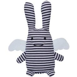 Trousselier Hochet Peluche Ange Lapin Marinière + Pochette En Coton
