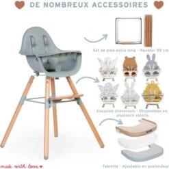Childhome Kit De Pieds Longs Pour Chaise Haute Evolu Extra + Repose-pieds En Bois Naturel Menthe -Bébé Rêves Promos Magasin kit de pieds longs pour chaise haute evolu extra repose pieds en bois naturel menthe 6