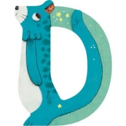 Moulin Roty Lettre D En Bois Panthère Bleue