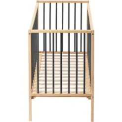 Lit à Barreaux En Bois Rémi Hybride Anthracite (60 X 120 Cm) -Bébé Rêves Promos Magasin lit a barreaux en bois remi hybride anthracite 60 x 120 cm 3