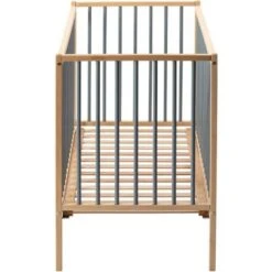 Lit à Barreaux En Bois Rémi Hybride Bleu Gris (60 X 120 Cm) -Bébé Rêves Promos Magasin lit a barreaux en bois remi hybride bleu gris 60 x 120 cm 5