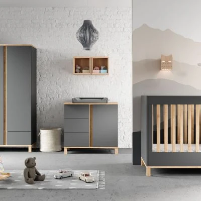 VOX Lit Bébé évolutif Altitude Graphite/bois (70 X 140 Cm) 2 VOX Lit Bébé évolutif Altitude Graphite/bois (70 X 140 Cm) – Image 2