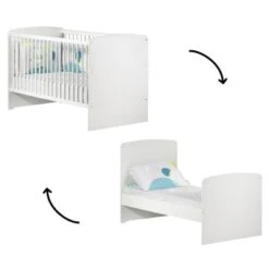 Lit Bébé évolutif New Basic Little Big Bed Blanc (70 X 140 Cm)