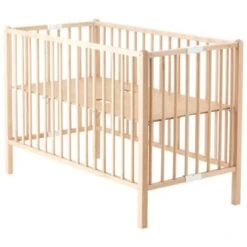 Lit Pliable à Barreaux Roméo Naturel (120 X 60 Cm) -Bébé Rêves Promos Magasin lit pliable a barreaux romeo naturel 120 x 60 cm 3