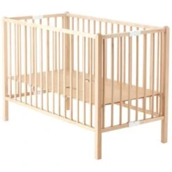 Lit Pliable à Barreaux Roméo Naturel (120 X 60 Cm) -Bébé Rêves Promos Magasin lit pliable a barreaux romeo naturel 120 x 60 cm 4
