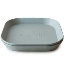 Mushie Lot De 2 Assiettes Carrées Sage