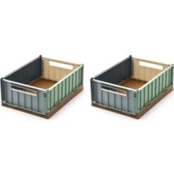 Liewood Lot De 2 Caisses De Rangement Sea Blue Multi Mix (9,5 X 18 X 25 Cm)