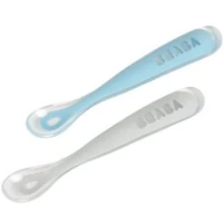Beaba Lot De 2 Cuillères En Silicone 1er âge Windy Blue