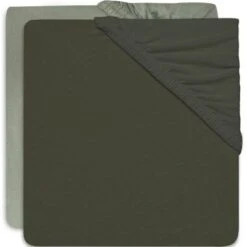 Jollein Lot De 2 Draps Housses Vert Clair Et Vert Foncé (60 X 120 Cm)