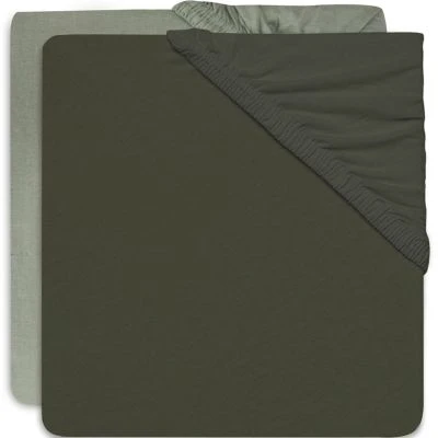 Jollein Lot De 2 Draps Housses Vert Clair Et Vert Foncé (60 X 120 Cm) 1 Jollein Lot De 2 Draps Housses Vert Clair Et Vert Foncé (60 X 120 Cm)