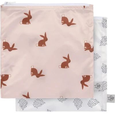 LÄSSIG Lot De 2 Pochettes à Goûter Little Forest Lapin 1 LÄSSIG Lot De 2 Pochettes à Goûter Little Forest Lapin