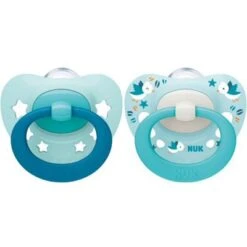 NUK Lot De 2 Sucettes Physiologiques Bleues (0-6 Mois)