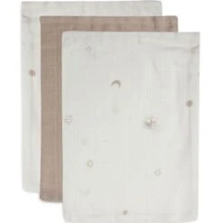 Jollein Lot De 3 Gants De Toilette En Coton Stargaze Biscuit