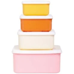 A Little Lovely Company Lot De 4 Boîtes à Goûter Arc-en-ciel -Bébé Rêves Promos Magasin lot de 4 boites a gouter arc en ciel 4