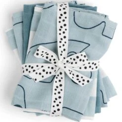 Done By Deer Lot De 5 Débarbouillettes En Tissu Deer Friends Bleu (30 X 30 Cm)