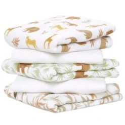 Aden + Anais Lot De 5 Musy-langes En Coton Essentials Tanzania (60 X 60 Cm)