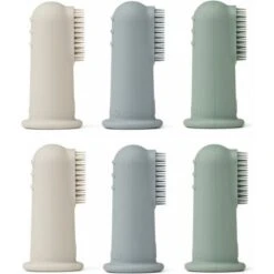 Liewood Lot De 6 Brosses à Dents à Doigt Simon Peppermint Multi Mix