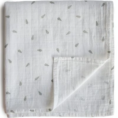 Mushie Maxi Lange En Coton Bio Leaves (120 X 120 Cm) 1 Mushie Maxi Lange En Coton Bio Leaves (120 X 120 Cm)