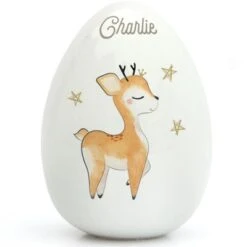 Oeuf En Porcelaine Renne (personnalisable)