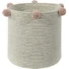 Lorena Canals Panier De Rangement Bubbly En Coton Naturel Et Rose Nude (30 X 30 Cm)