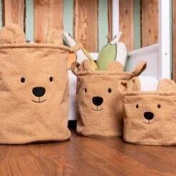 Childhome Panier De Rangement Teddy Beige (40 X 40 Cm) -Bébé Rêves Promos Magasin panier de rangement teddy beige 40 x 40 cm 4