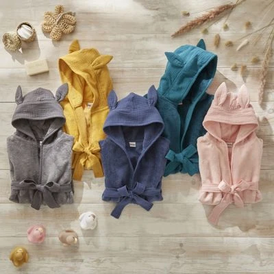 Peignoir En éponge De Bambou Rose Blush (2-4 Ans) 2 Peignoir En éponge De Bambou Rose Blush (2-4 Ans) – Image 2