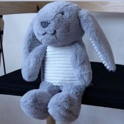 FLOW Peluche Bruit Blanc Milo Le Lapin Gris -Bébé Rêves Promos Magasin peluche bruit blanc milo le lapin gris 6