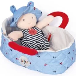 Poupée Souple Mathis Dans Son Couffin (20 Cm)