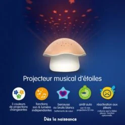 PABOBO Projecteur D'étoiles Champignon Rose -Bébé Rêves Promos Magasin projecteur d etoiles champignon rose 4