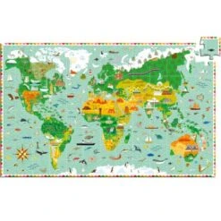 Djeco Puzzle D'observation Avec Livret Tour Du Monde (200 Pièces)